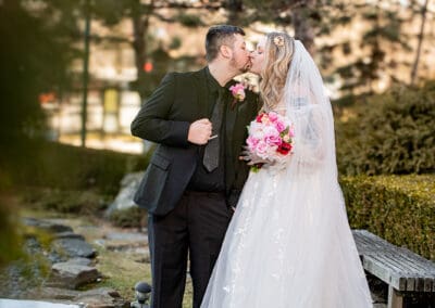 Newlyweds in the Serenity Garden Jennings Photography